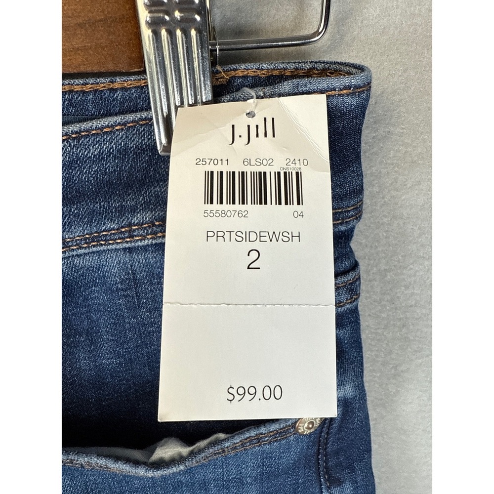 NWT J. Jill Denim High Rise Straight Leg Portside Wash Jeans Size 2 R‎ Academia - Picture 4 of 13